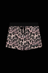 The Leopard Jacquard Drawstring Shorts in Pink
