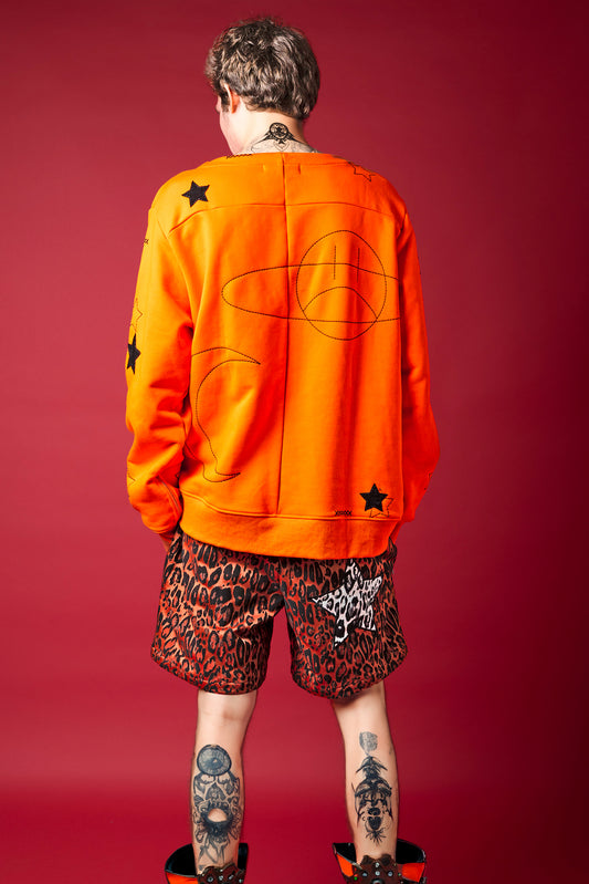 The 1 of 1 Orange Leopard Jacquard Shorts