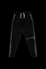 The Star Studded Black Leather Trim Joggers