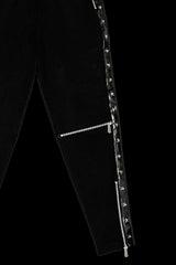 The Star Studded Black Leather Trim Joggers