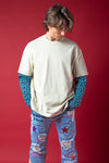 The 1 of 1 Double Layer T-Shirt Blue Leopard Long Sleeve