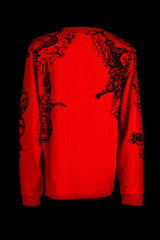 The Saints and Sinners Red Skeleton Print Sweatshirt
